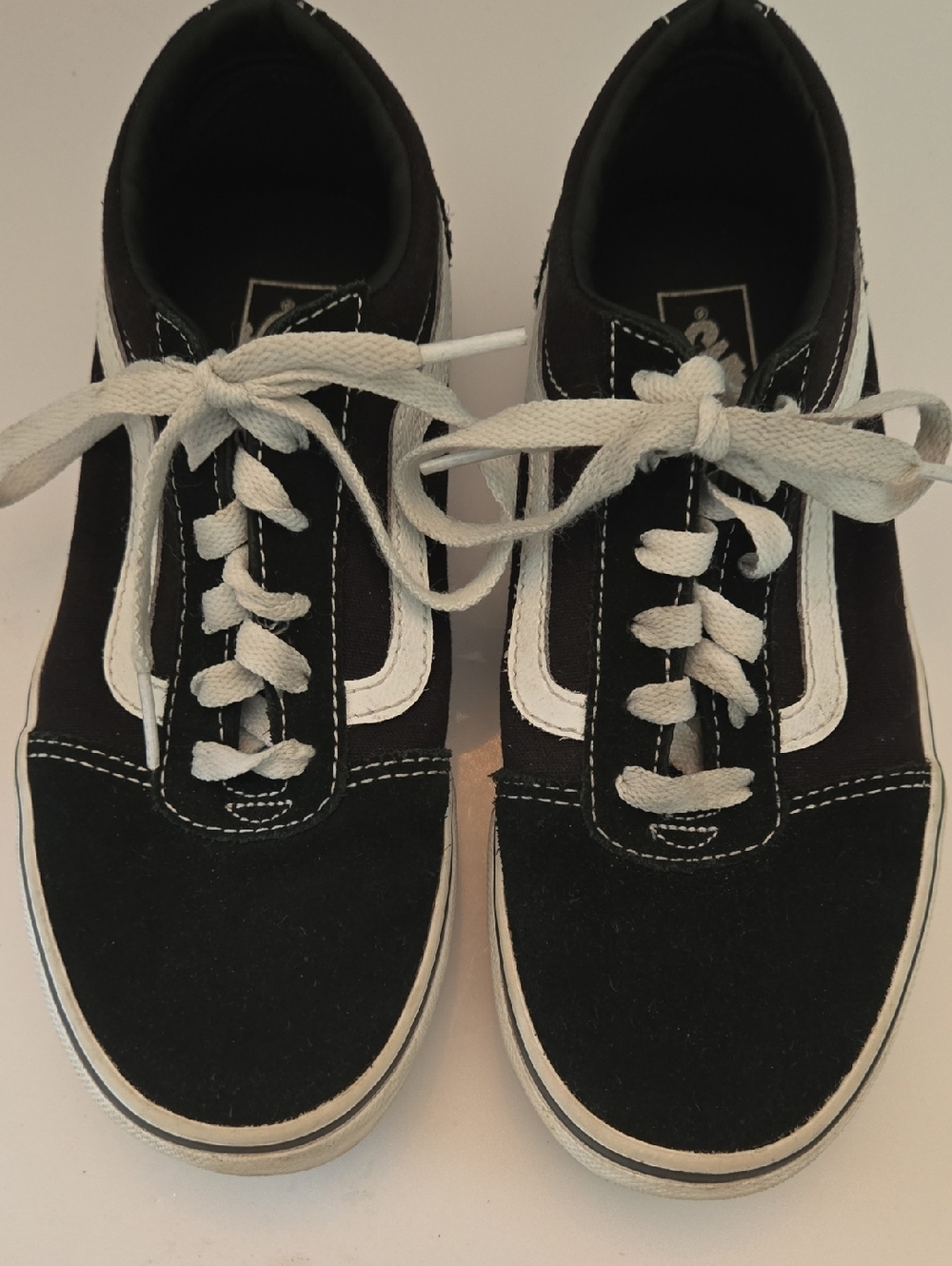 Vans Black and White Low-Top Kids Skate Sneakers